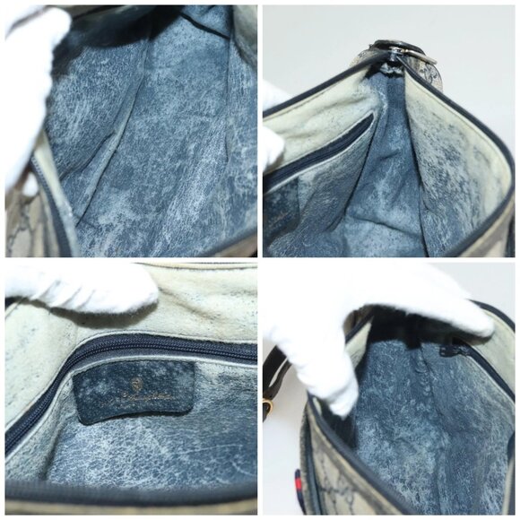 GUCCI GG Supreme Sherry Line Shoulder Bag PVC Navy Gold 89 02 077 Auth BA3642 - Picture 15 of 16